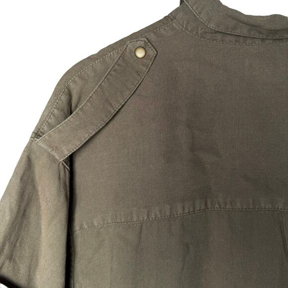DL1961 Fire Island Utility Relaxed Midi Shift Dress in Teddy Green Size L - Picture 7 of 9